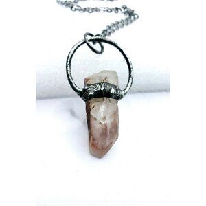 Red quartz crystal necklace